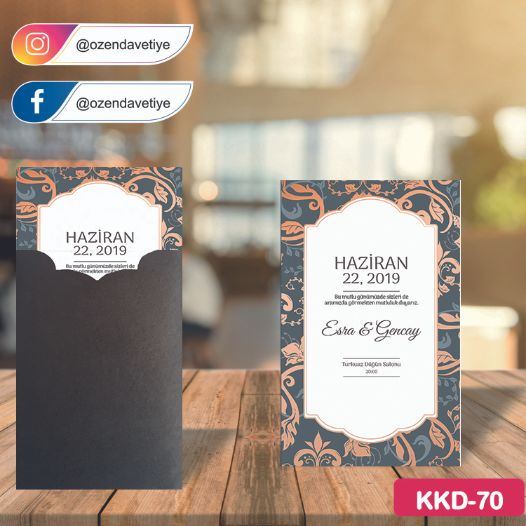 ozen-davetiye-Düğün Davetiyesi-Kahverengi Kraft Zarflı Davetiye Model No:70